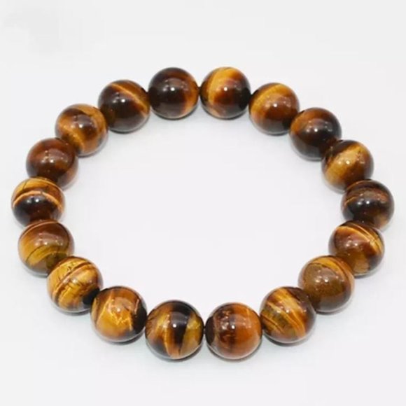 10mm Tiger Eyes Round Stretch Bracelet - Picture 3 of 8